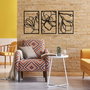 Wallity Erbas-1 Accesorio de Pared Decorativo de Metal Negro (3 Piezas)